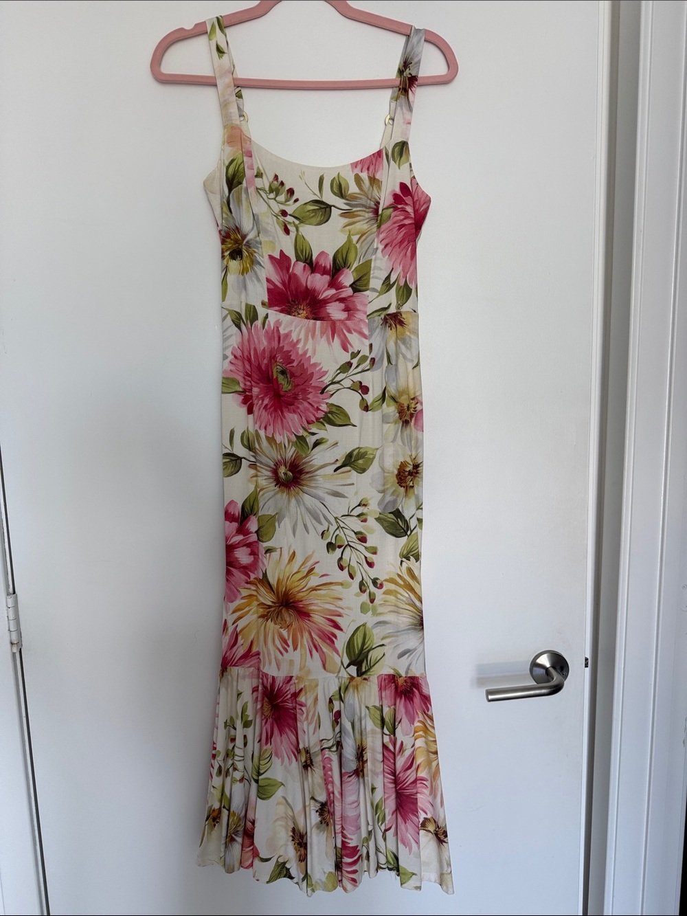 Feminine Floral Fitted Maxi Dress